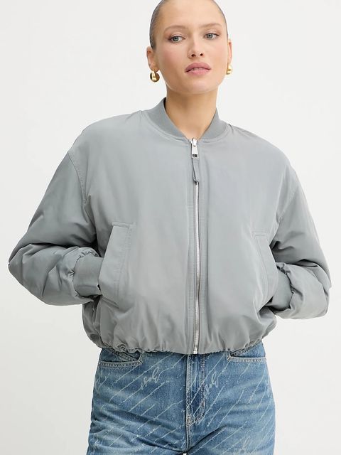 BOSS Orange kurtka bomber dwustronna kolor szary przejściowa oversize 50542454 - zdjęcie produktu nr 2