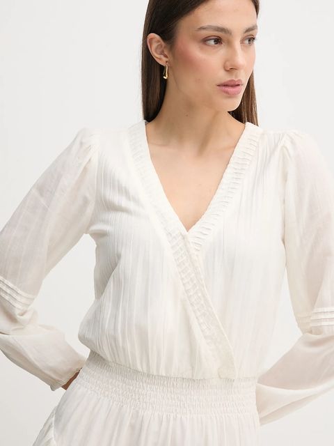 Pepe Jeans sukienka kolor beżowy mini rozkloszowana PL9537702