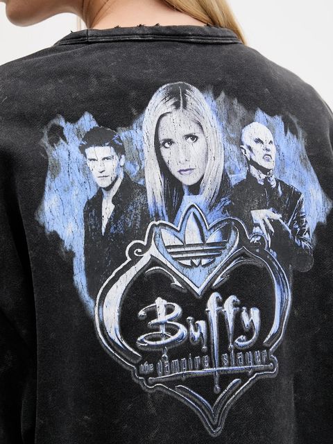 adidas Originals bluza bawełniana 20th Century Fox Disney damska kolor czarny z nadrukiem JX1276