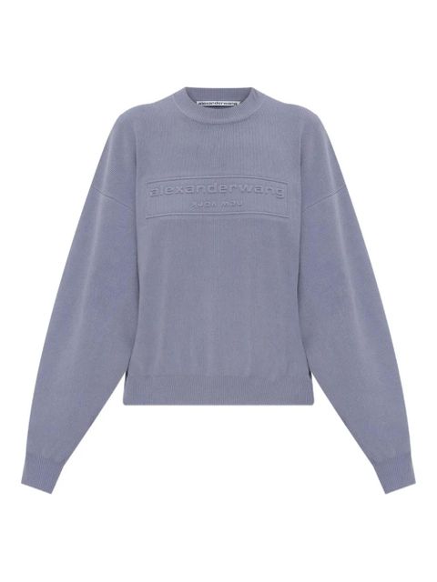 Alexander Wang logo-embossed jumper - Blue - zdjęcie produktu nr 1