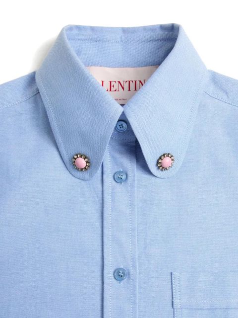 Valentino Garavani jewel-button shirt - Blue - zdjęcie produktu nr 2