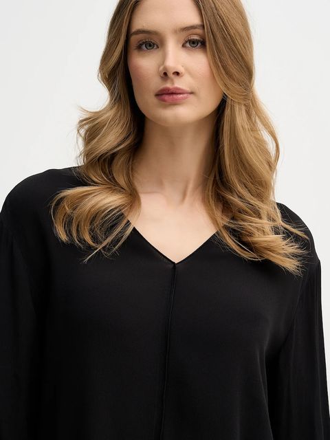 Sisley bluzka damska kolor czarny gładka 5IDTLQ09H