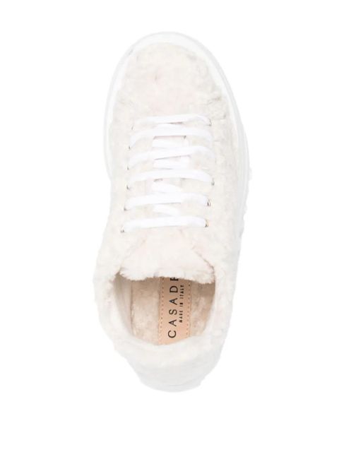 Casadei 80mm low-top fleece sneakers - Neutrals