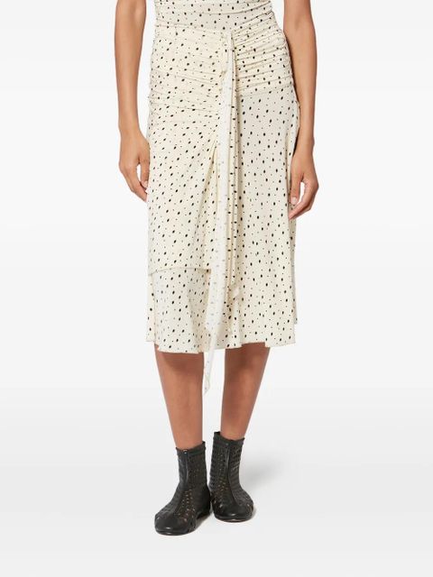 ISABEL MARANT Gyelle ruffled polka dot skirt - Neutrals