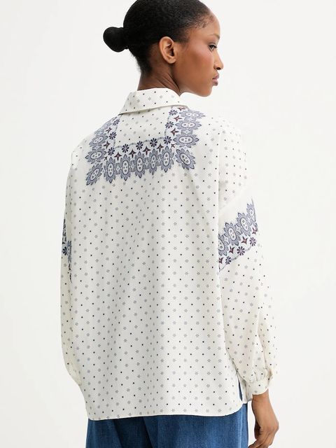 Weekend Max Mara koszula bawełniana ADDA damska kolor beżowy relaxed z kołnierzykiem klasycznym 2525116021600