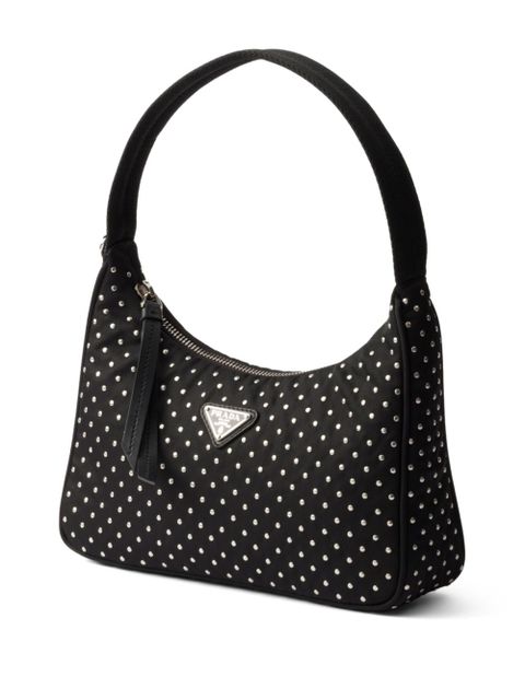 Prada studded Re-Nylon mini bag - Black