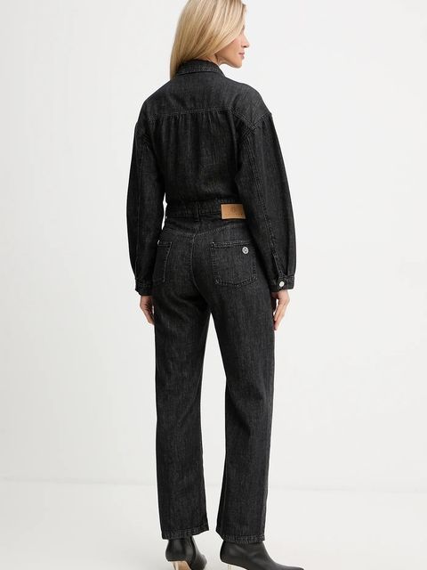 Haveone kombinezon jeansowy kolor czarny bawełniany z kołnierzykiemm YGZ-P007 - zdjęcie produktu nr 2