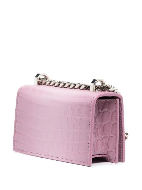 Alexander McQueen four-ring detail crossbody bag - Pink