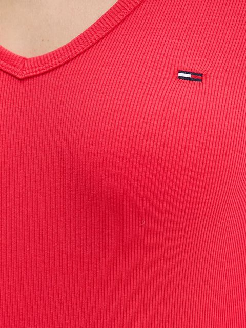 Tommy Jeans longsleeve damski kolor czerwony DW0DW17990