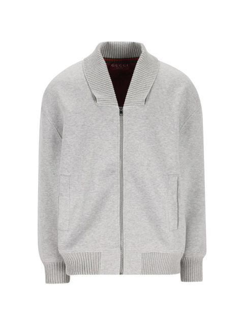 Gucci Cotton jersey zip jacket - Grey - zdjęcie produktu nr 1