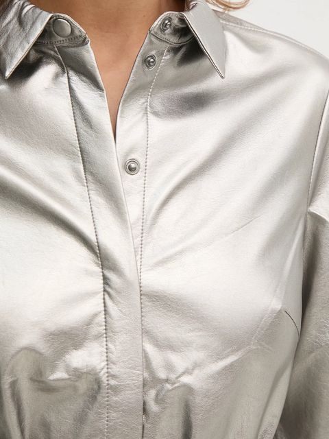 OUI sukienka kolor srebrny mini rozkloszowana 90946