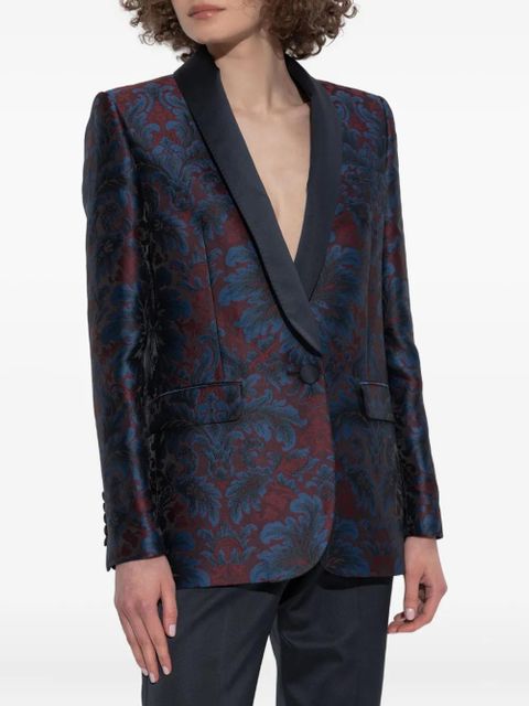 ETRO paisley-pattern shawl-lapel blazer - Blue