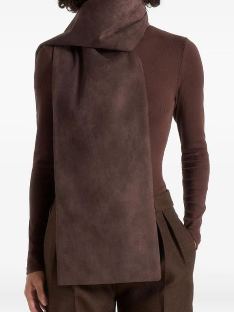 Manière De Voir Melia reversible Eiffel-patch scarf - Brown