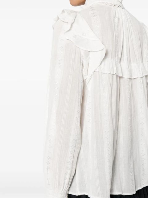 MARANT ÉTOILE Houston embroidered ruffled blouse - White