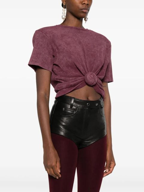 Magda Butrym knotted round-neck t-shirt - Purple