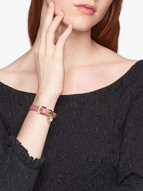 Miu Miu Madras leather bracelet - Pink