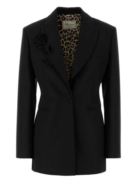 Blumarine rose-embellished wool blazer - Black - zdjęcie produktu nr 1