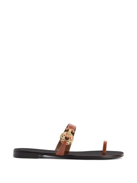 Giuseppe Zanotti Jaylen flat sandals - Brown - zdjęcie produktu nr 1