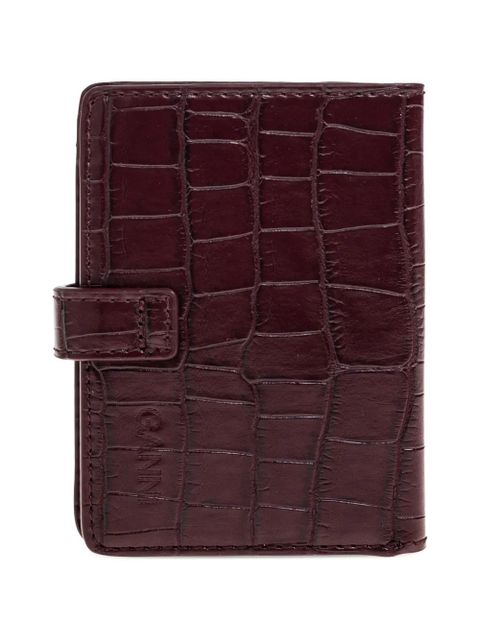 GANNI croc-effect buckle wallet - Red - zdjęcie produktu nr 1