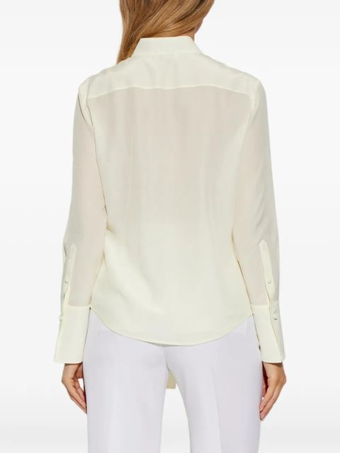 Alexander McQueen ruffled silk top - Neutrals