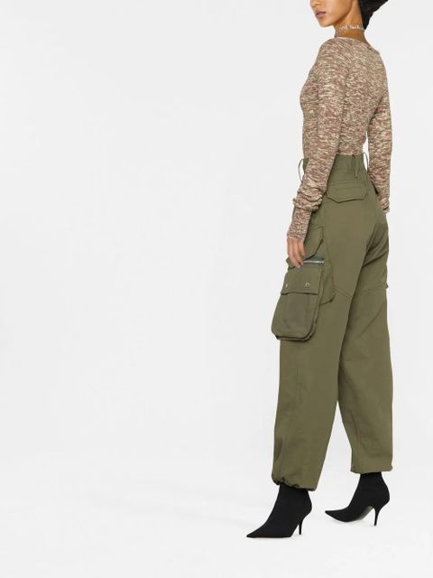 The Attico tie-front knitted top - Brown