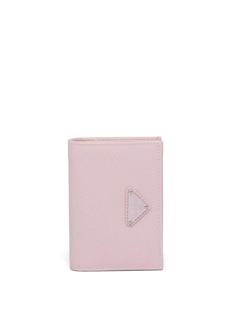 Prada logo-plaque leather wallet - Pink - zdjęcie produktu nr 1