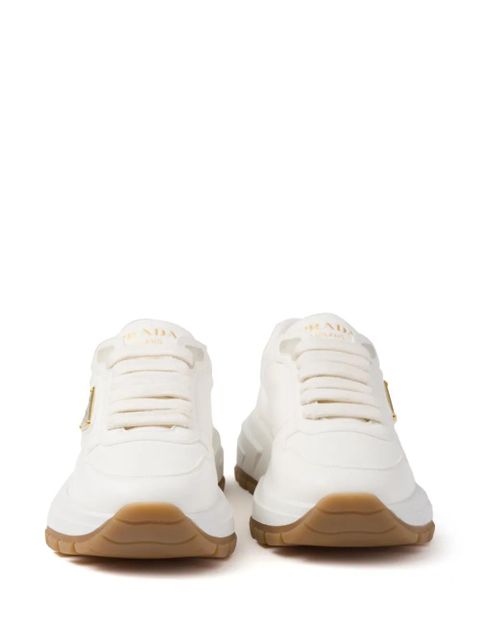 Prada triangle-logo leather sneakers - White - zdjęcie produktu nr 2