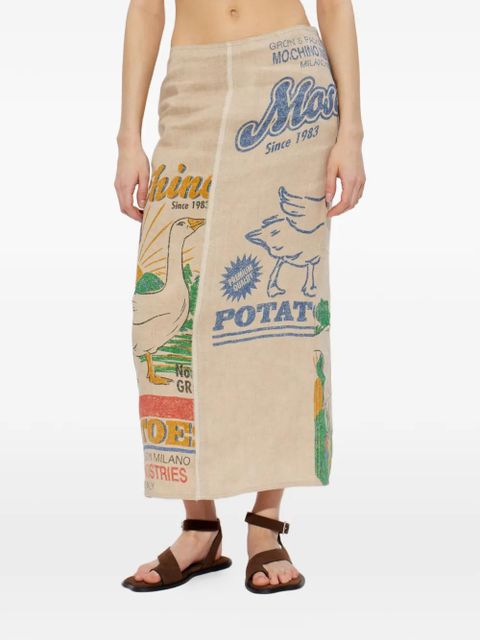 Moschino printed midi skirt - Neutrals