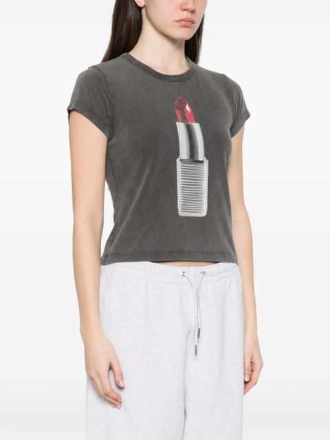 Alexander Wang lipstick-print T-shirt - Grey