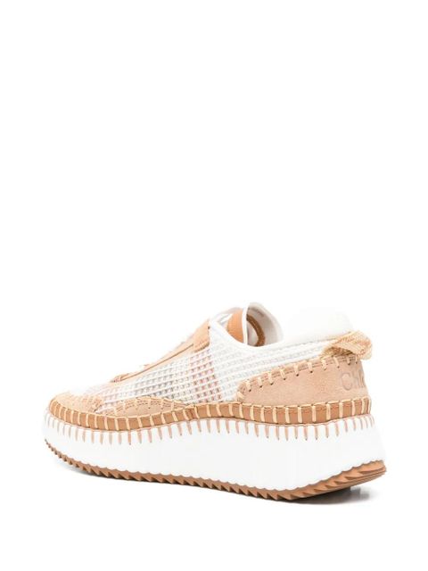 Chloé Nama woven lace-up sneakers - White