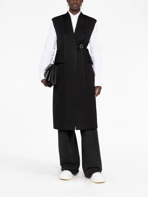 Jil Sander knee-length belted vest - Black