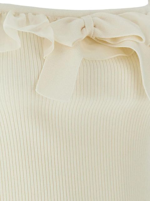 Alessandra Rich ruffled top - White