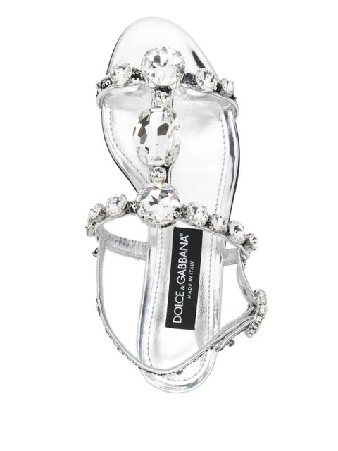 Dolce & Gabbana crystal-embellished sandals - Silver