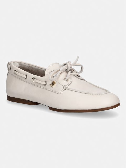 Tommy Hilfiger mokasyny damskie skórzane TH SLEEK LEATHER BOAT SHOE - zdjęcie produktu nr 1