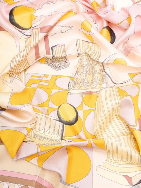 FENDI Moonlight Echoes geometric-print silk scarf - Pink