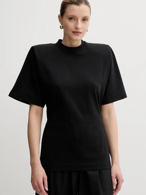 Pinko t-shirt bawełniany damski kolor czarny 105217 A2M2 - zdjęcie produktu nr 1