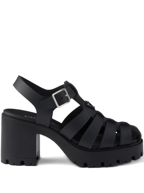 Prada 90mm metal buckle platform sandals - Black - zdjęcie produktu nr 1