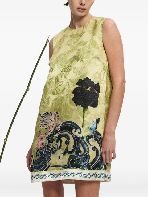 ALEMAIS Rochester floral-print shift mini dress - Green - zdjęcie produktu nr 2