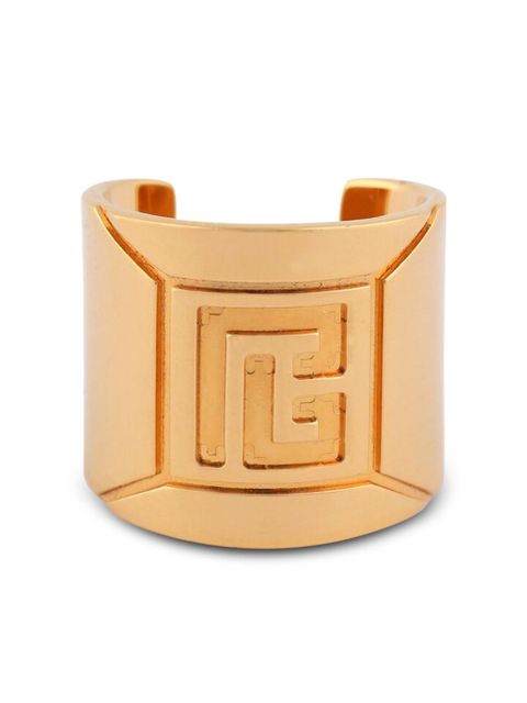 Balmain engraved-logo circular-design ring - Gold - zdjęcie produktu nr 1