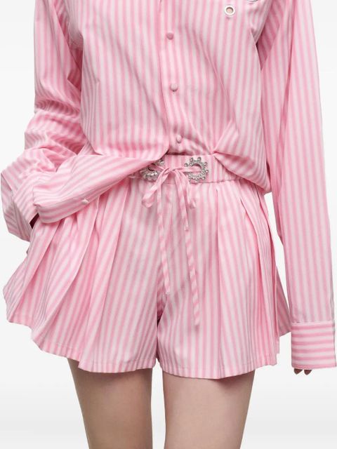 AREA pleated striped shorts - Pink