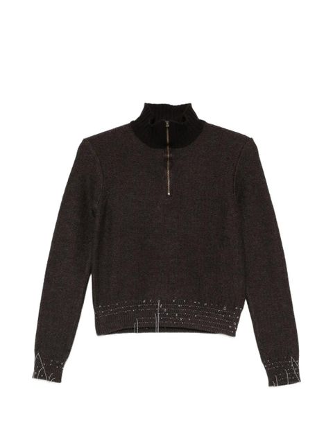 Maison Margiela half-zip sweater - Brown - zdjęcie produktu nr 1