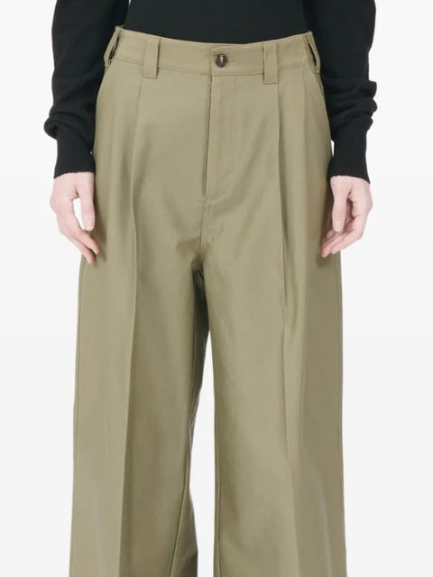 Maison Margiela pleated straight trousers - Green