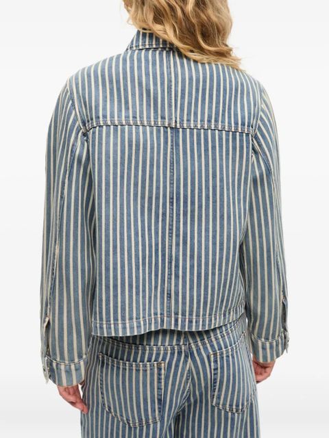 GANNI striped denim jacket - Blue