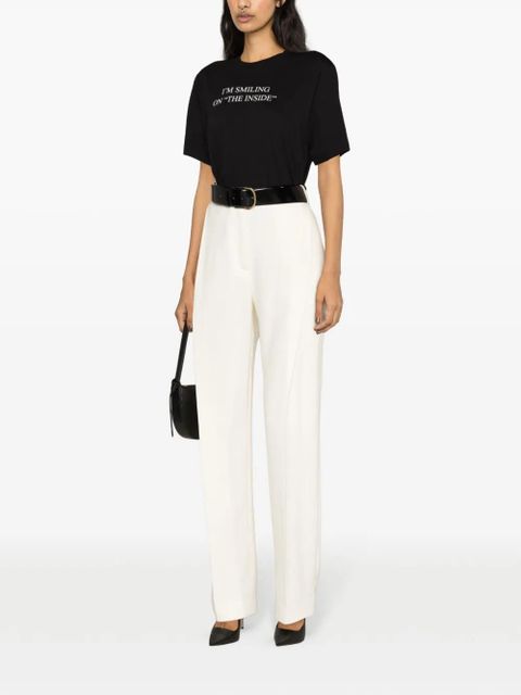 Victoria Beckham slogan-print organic cotton T-shirt - Black