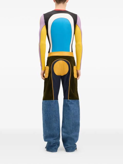 Jean Paul Gaultier long-sleeves body map top - Yellow