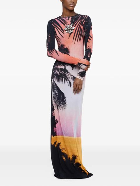 Rabanne thunderstorm-printed maxi dress - Black - zdjęcie produktu nr 1