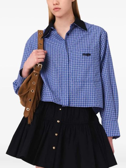 Maje rhinestone-embellished shirt - Blue