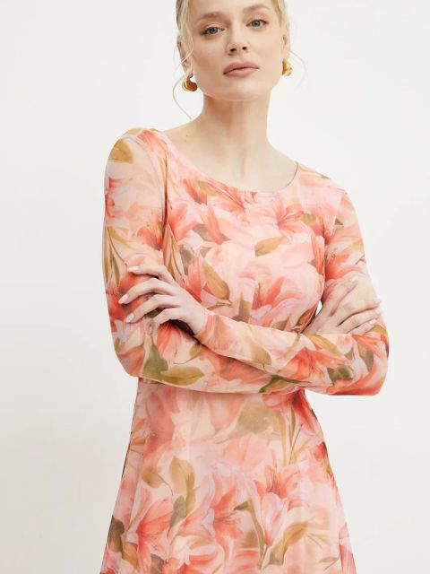 Fracomina sukienka kolor różowy maxi rozkloszowana FS25SD3004W749K9