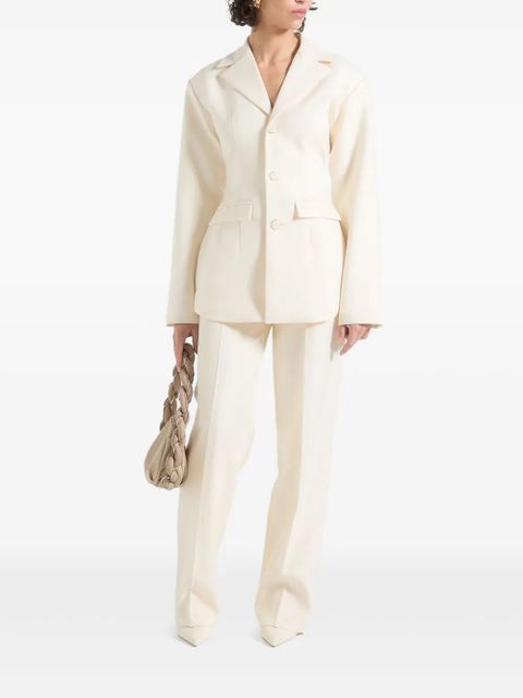 Manière De Voir Claire wide-shoulder belted-waist blazer - Neutrals - zdjęcie produktu nr 2