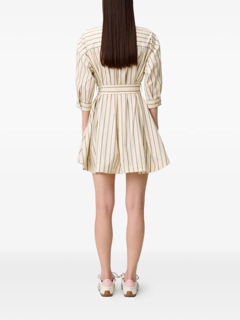 Claudie Pierlot striped-pattern belted mini dress - Neutrals